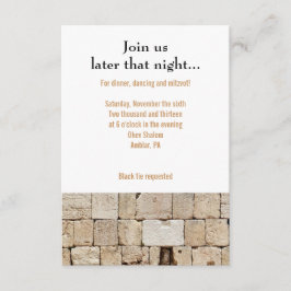 Cartão do partido de recepção do Bar WALL Bat Mitz