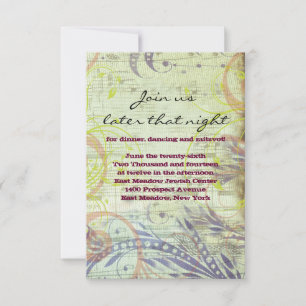 Cartão do Partido MUSICAL Bat Mitzvah RED POPPY