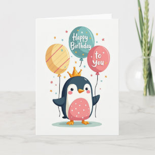 Cartão do Pássaro Coroado de Aniversário Alegre