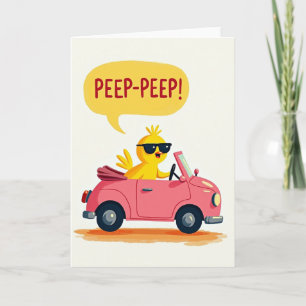 Cartão do Passeio do Pássaro Divertido Peep Peep