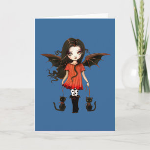 Cartão do Pequeno Vampiro de Halloween