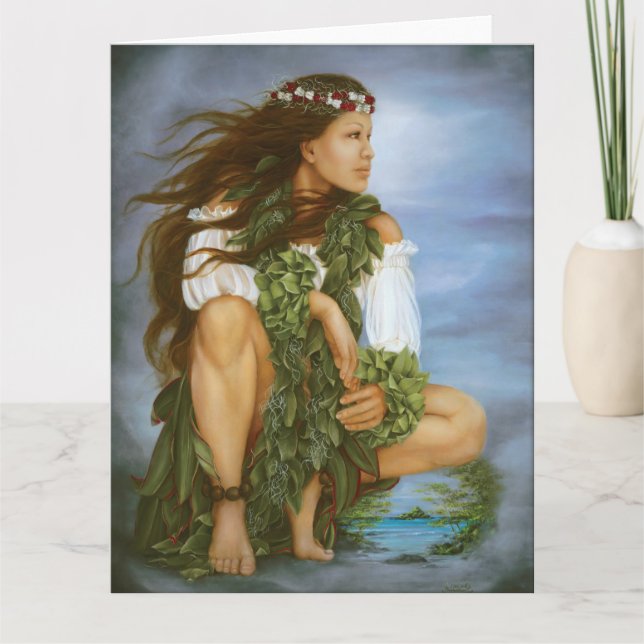 Cartão Do "pintura de No'ono'o Ka" por Lori Higgins. (Frente)
