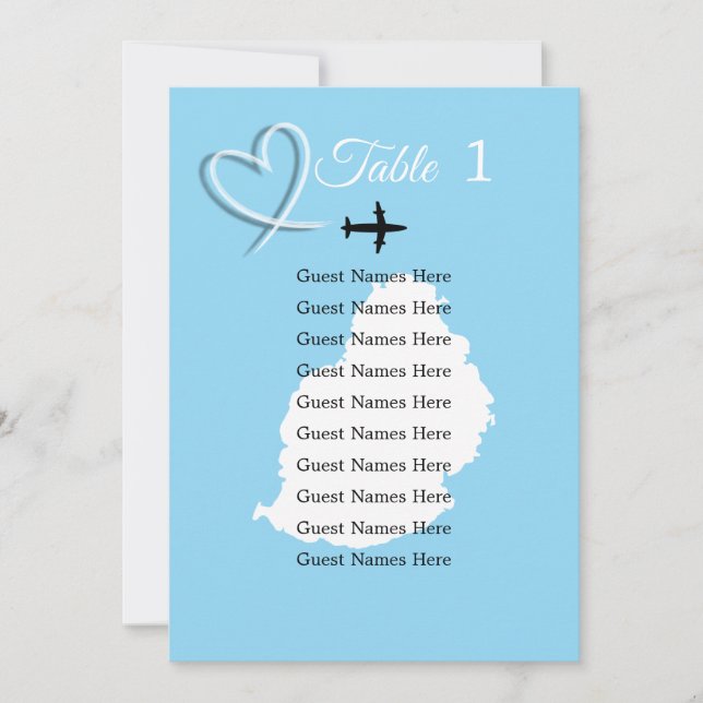 Cartão do Plano de Mesa de Casamento de Destino da (Frente)