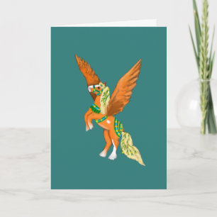 Cartão do Poderoso Cavalo de Carrossel Vintage Peg