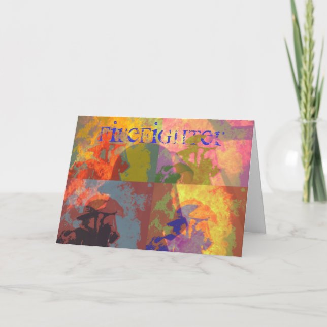 Cartão do pop art do sapador-bombeiro (Frente)