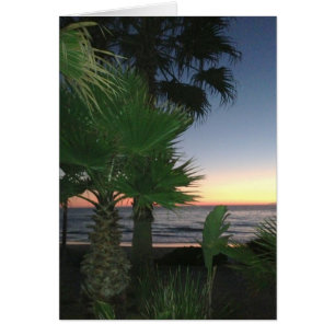 Cartão do por do sol - vazio para dentro