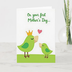Cartão do Primeiro Dia das Mães da Crowned Bird