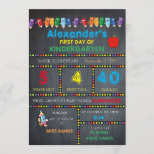 Cartão do Primeiro Dia do Jardim de Infância BOY,Q
