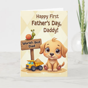 Cartão do Primeiro Dia dos Pais do Cachorrinho