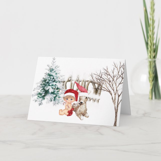 Cartão do Primeiro Natal do Bebê (Frente)