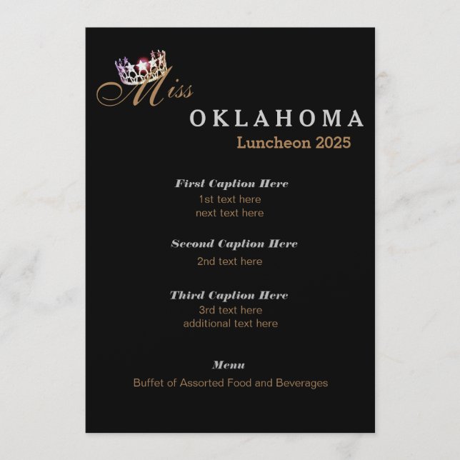 Cartão do programa Black Shimmer Luncheon estilo M (Frente)