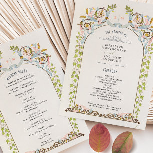 Cartão do Programa Casamento Real Vintage