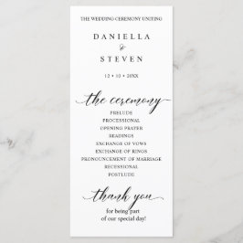 Cartão do Programa de Casamento Clássico para Cali