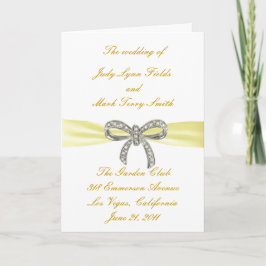 Cartão do Programa de Casamento de Arco Amarelo