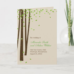 Cartão do Programa de Casamento de Árvores Florest