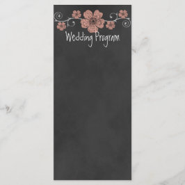 Cartão do Programa de Casamento de Chalkboard para