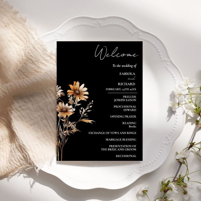 Cartão do Programa de Casamento de Flor Selvagem N (Criador carregado)