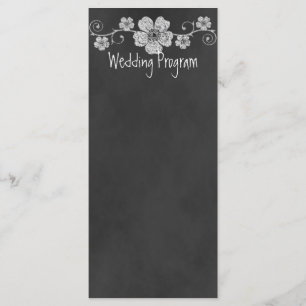 Cartão do Programa de Casamento de Quadros Brancos