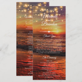Cartão do Programa de Casamento de Verão de Praia