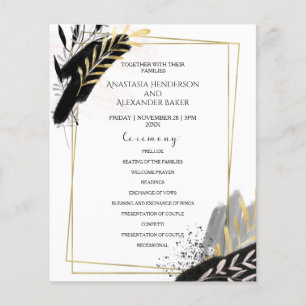 Cartão do Programa de Casamento Elegante do Orça