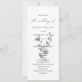 Cartão do programa de casamento floral de na moda