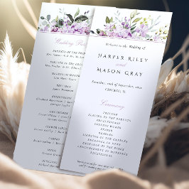 Cartão do Programa de Casamento Serene Lilac