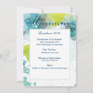 Cartão do Programa de Luncheon de Pageant Floral 