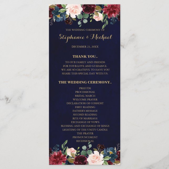 Cartão do Programa Floral Russo Floral do Marinho  (Frente)