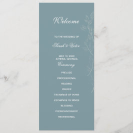 Cartão do programa lateral azul claro Elegante