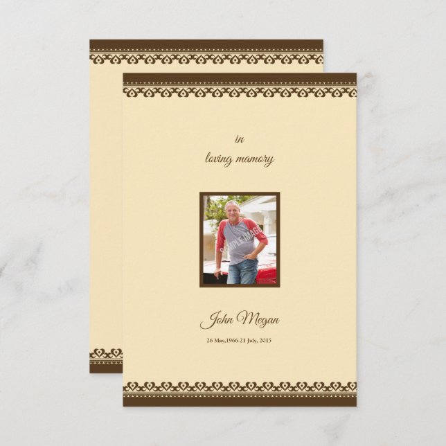 Cartão do Programa Memorial (Frente/Verso)