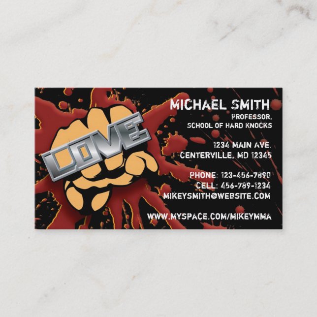 Cartão do punho do amor/ódio (Frente)