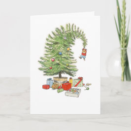 Cartão do rato da árvore de Natal