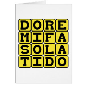 Cartão Dó Ré Mi Fá Sol Lá Si Dó, Notas da Escala Tonal