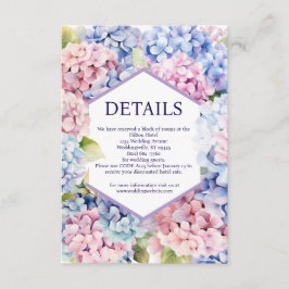 Cartão do receptáculo Detalhes da Hydrangea