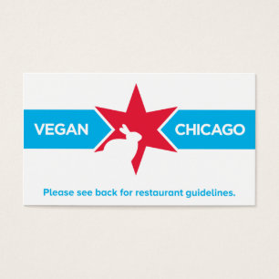 Cartão do restaurante de Chicago do Vegan
