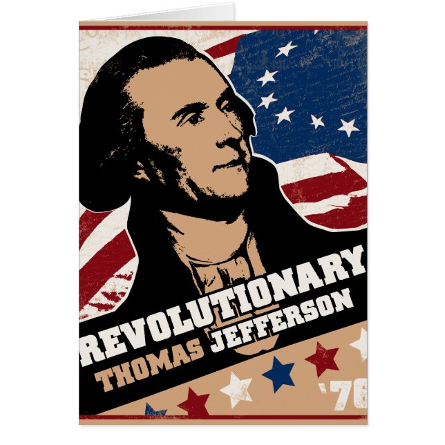 Cartão do revolucionário de Thomas Jefferson (Frente)