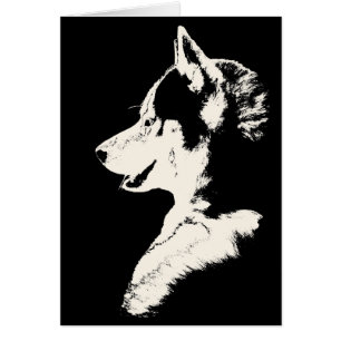 Cartão do rouco Siberian/cartão Malamute do Alasca