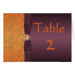 Cartão do roxo e da mesa da tangerina