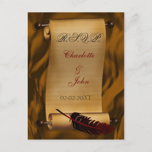 cartão do rsvp do casamento vintage