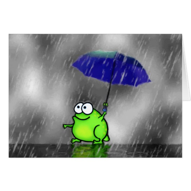 Cartão do sapo do dia chuvoso (Frente Horizontal)
