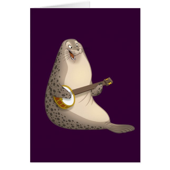 Cartão do selo de Strummin do banjo (vazio para (Frente)