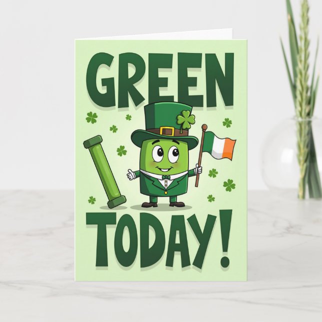 Cartão do Shamrock Verde de Hoje (Frente)