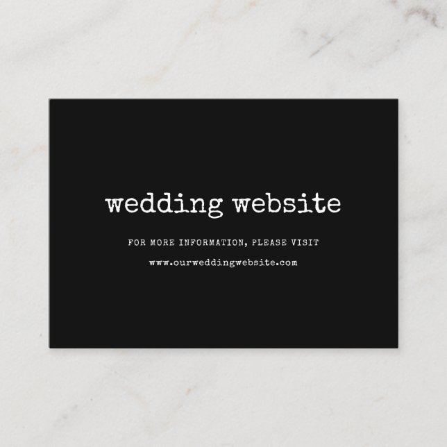 Cartão do site de casamento da máquina de escrever (Frente)