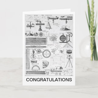 Cartão do topógrafo da terra dos parabéns