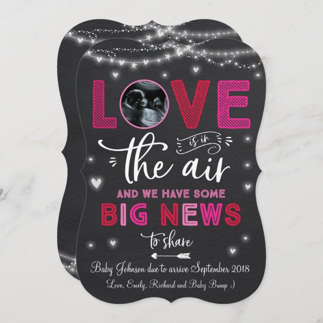 Cartão do ultra-som do anúncio da gravidez dos (Frente/Verso)