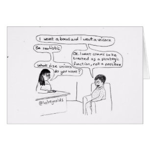 Cartão do unicórnio das comunicações incorporadas