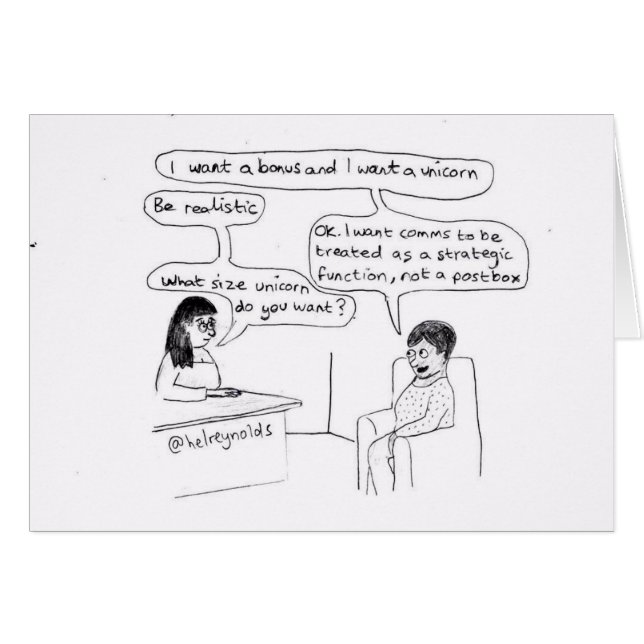 Cartão do unicórnio das comunicações incorporadas (Frente Horizontal)