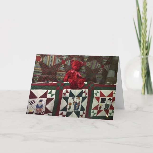 Cartão do urso 2014c de veludo da vila das (Frente)