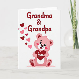 Cartão do Urso de Amor do Vovô e da Vovó