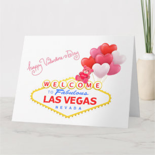 Cartão do Urso do Dia dos Namorados de Las Vegas L